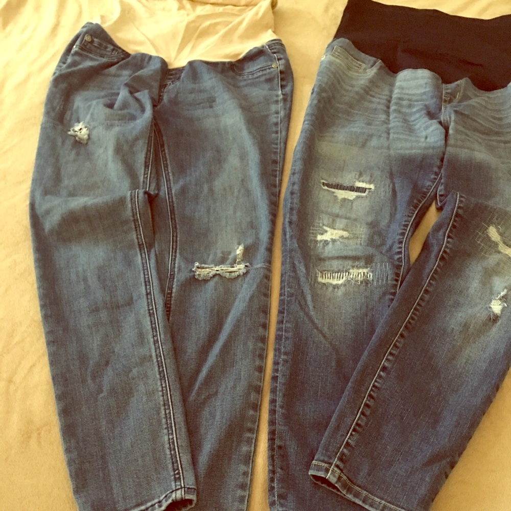 ****SOLD******2 pairs maternity jeans.